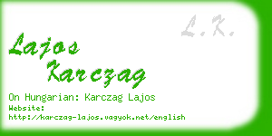 lajos karczag business card